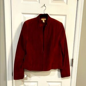 Vintage Y2K Kate Hill Deep Red Leather Jacket Sz 10
